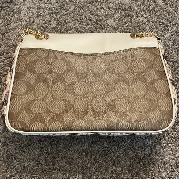 Coach White and Brown Crossbody Bag with Snakeskin - Picture 2 of 6